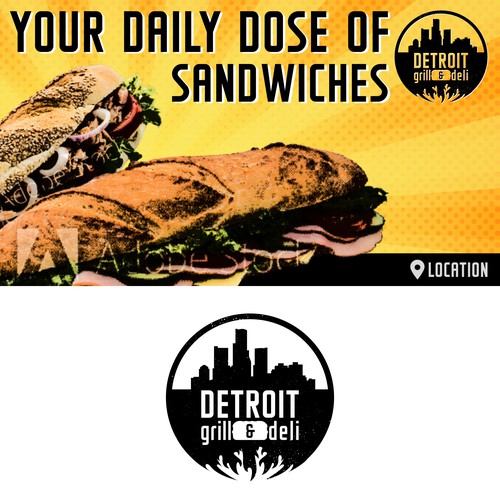 Sandwich Shop Ad and Logo design