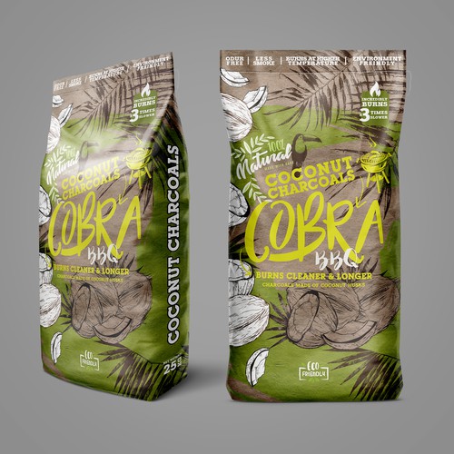 Packaging design for Coconut charcoals - COBRA BBQ