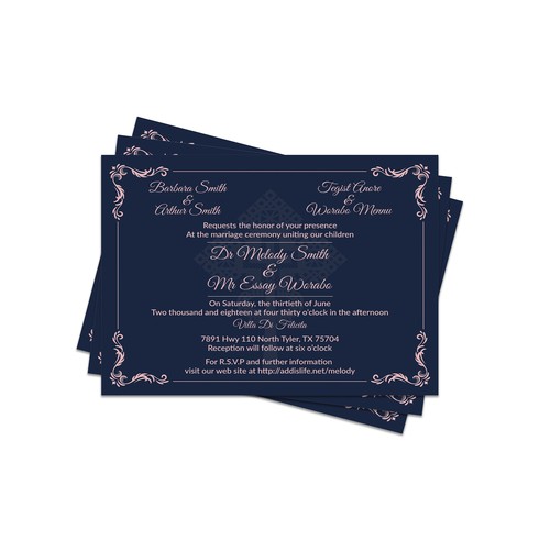 Wedding invitation card design