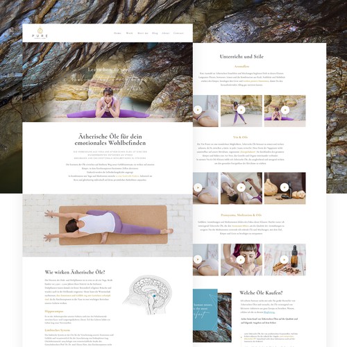 1-1 Project for Pure Scents Yoga - 'Work' page