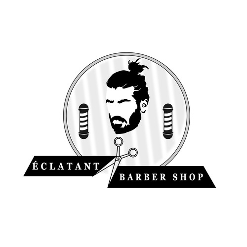 Here's a creative barber shop logo.