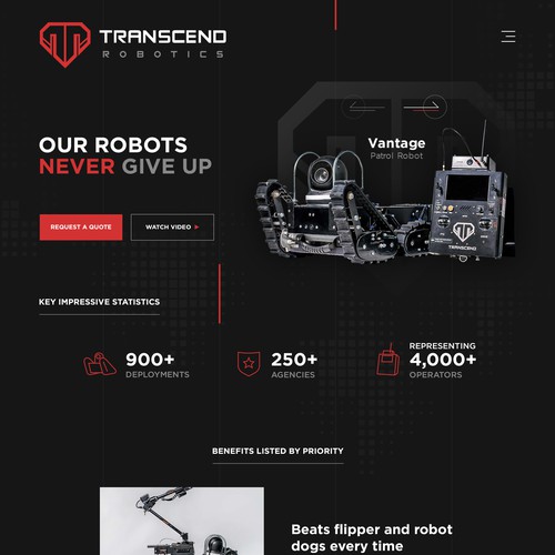 Dark Theme for Transcend Robotics