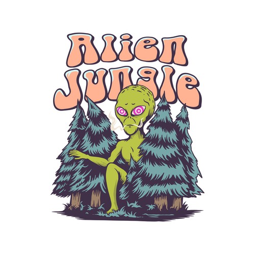 Trippy Logo Concept for Alien Jungle