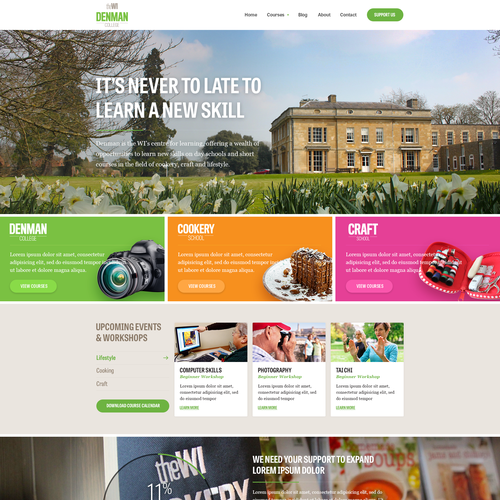 Website design for Denman College