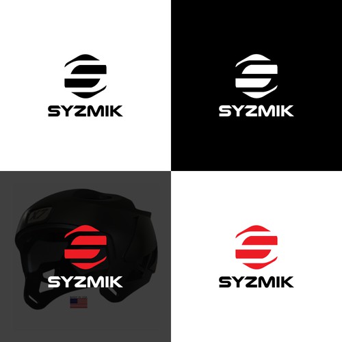 Bold logo design for sports protective headgear.