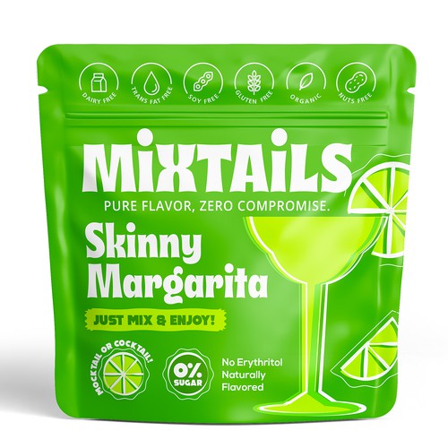 Packaging for a premium powdered cocktail mix