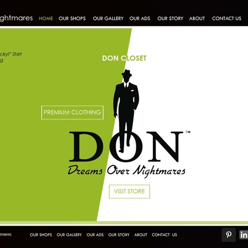 Create a One-of-a-kind Web Store for Dreams Over Nightmares LLC: Don Closet