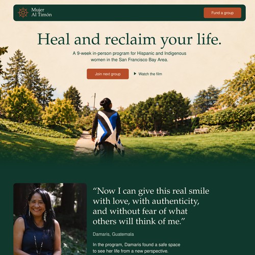 Redesign landing page mujeraltimon.org