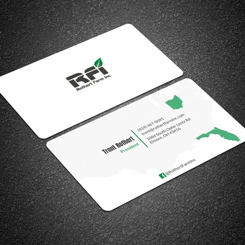 Business card for Farming company operational in multiple states