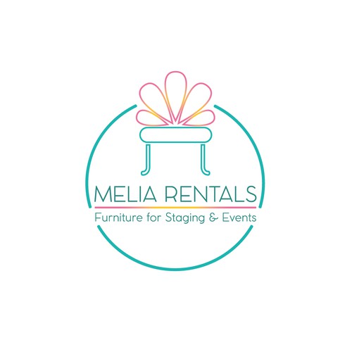 Plumeria logo design for a furniture rental company