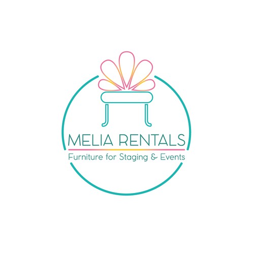 Plumeria logo design for a furniture rental company