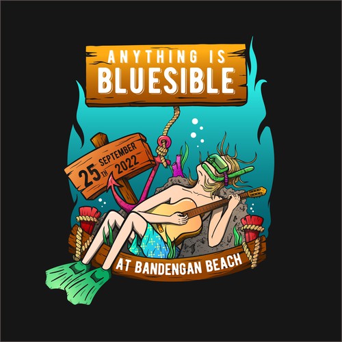 Ocean Blues Music Event T-shirt Artwork