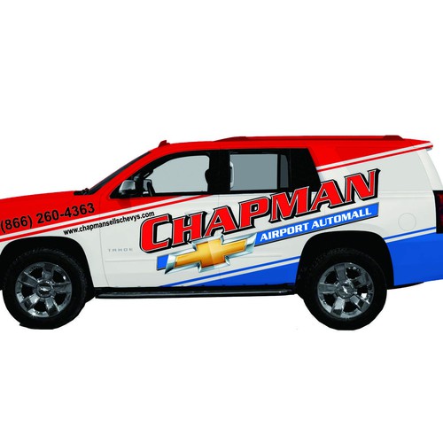 Branded vehicle wrap for a Chevrolet car dealer
