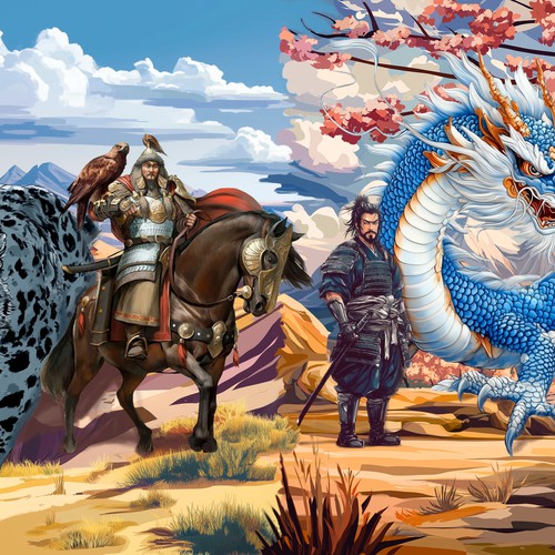 Kazakh and Japanese warriors