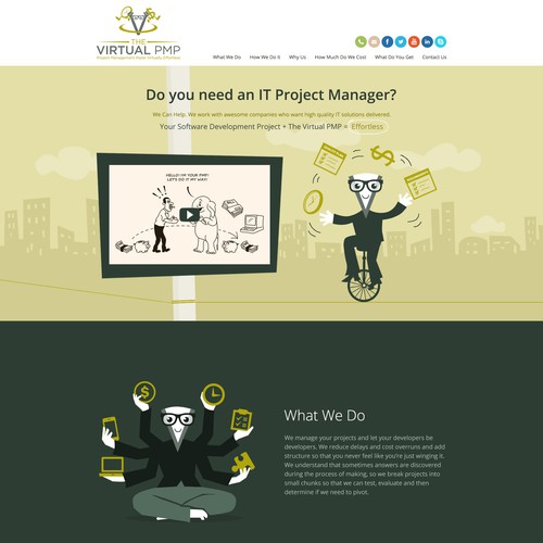 Design and illustrate our website. Cartoon Imagery that communicates without words.