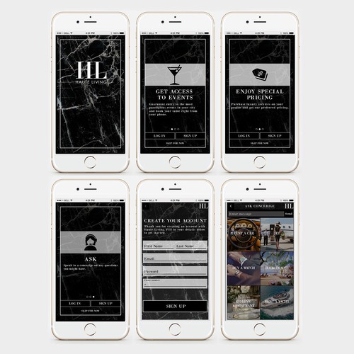 Haute Living app design