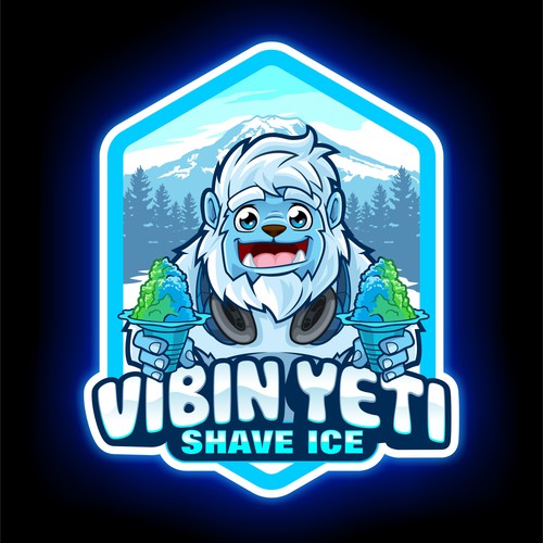  Vibin Yeti Shave Ice MASCOT and LOGO DESIGN