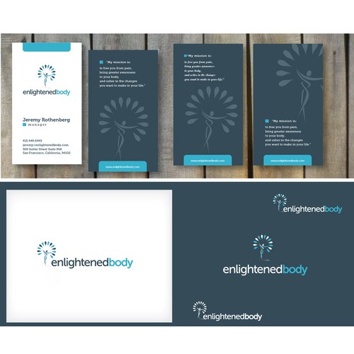 New Direction! Clean, simple, playful logo / business card for Enlightened Body