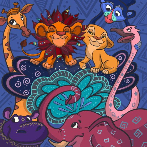 "The Lion King" scene illustration