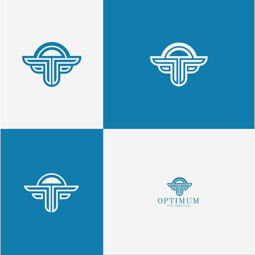 cretive modern sleek logo for Optimum Tax Service