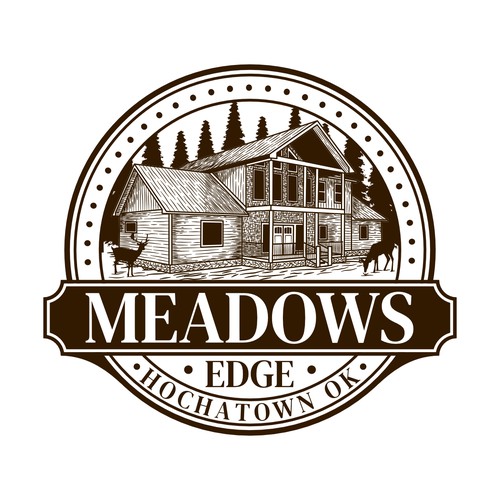 Vintage hand drawn emblem logo for Meadows Edge 