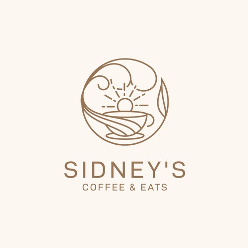 Beach Wave + Coffee Cup Logo