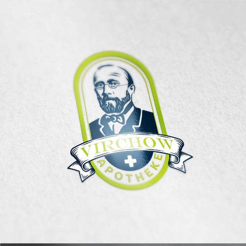 Virchow portrait logo design