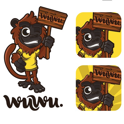 logo design for sticker wuwu