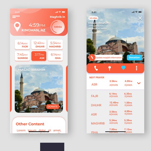 App design concept for MuslimPro