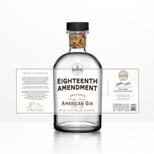 Label for new distillery out of LA county, US