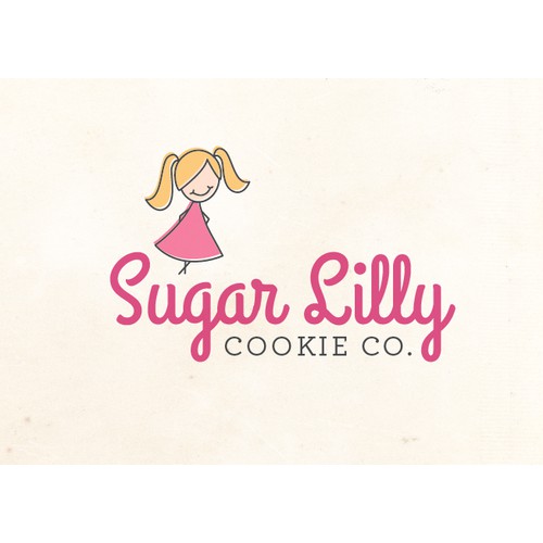 Create a fun vintage illustration for Sugar Lilly Cookie Co