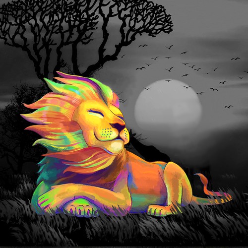 Colourful Lion