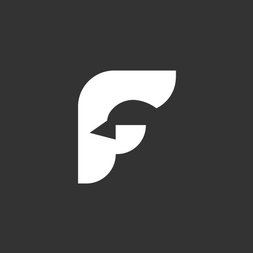 Letter F Finch Bird Logo