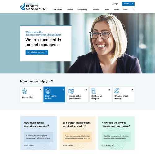 website design for Project Management institute