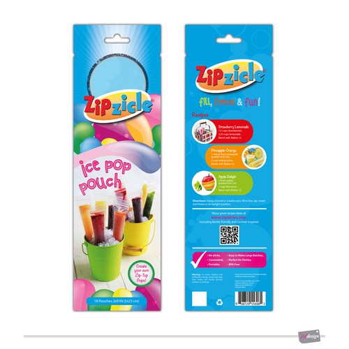 New Package design: Zipzicle® ice pop pouches - worldwide distribution