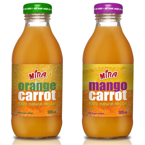 Orange Carrot and Orange Mango  Brand Extensions for Mira