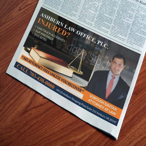 Law firm Newspapaer Ad