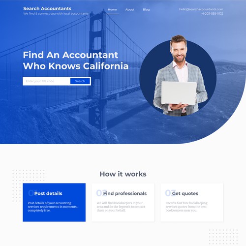 Search Accountants Landing page design 