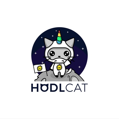 Stylized Cat Logo For Cryptocurrency Related Online Shop