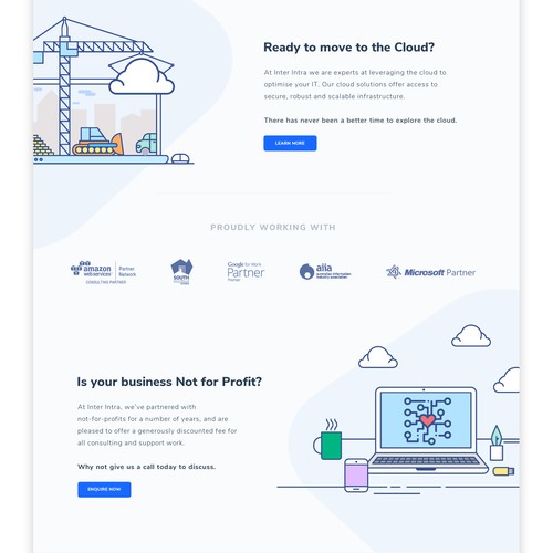 Bold & Minimal Landing page design for tech company