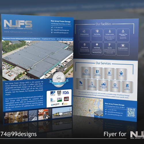 Marketing Flyer for New Jersey Frozen Storage and Long Island Frozen Storage