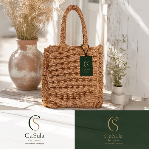 Elegant monogram logo for a handmade accessories brand