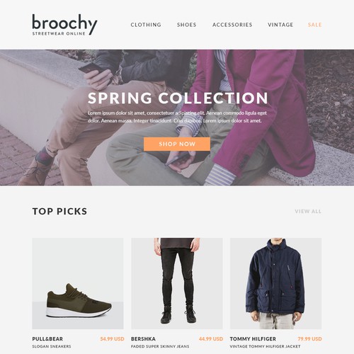 Email newsletter for Broochy Streetwear Online