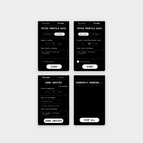 Chrome Extension screens redesign