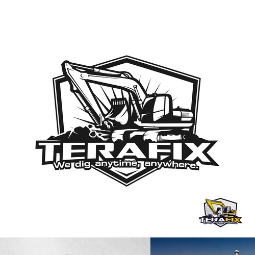 Trenching / excavator company logo design.