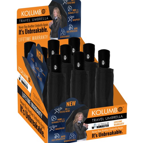 Create the High Sales Impact Checkout Counter Display for The Best Seller, Kolumbo Umbrella