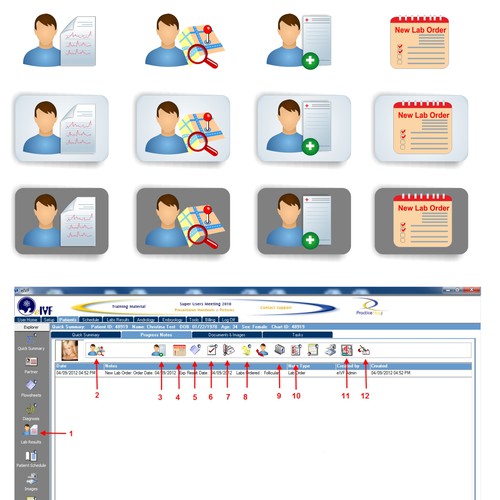 Create set of icons or buttons for Electronic Medical Records software (User Interface)