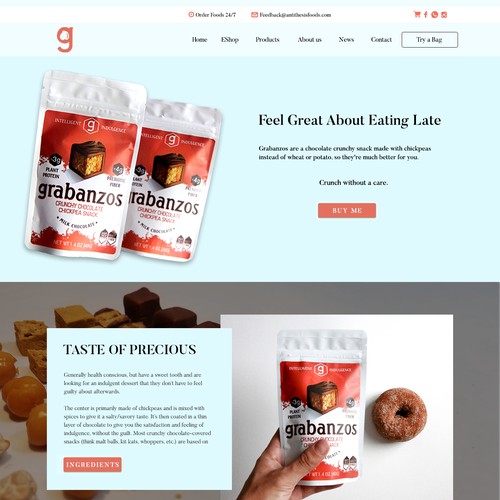 Landing page design of grabanoz