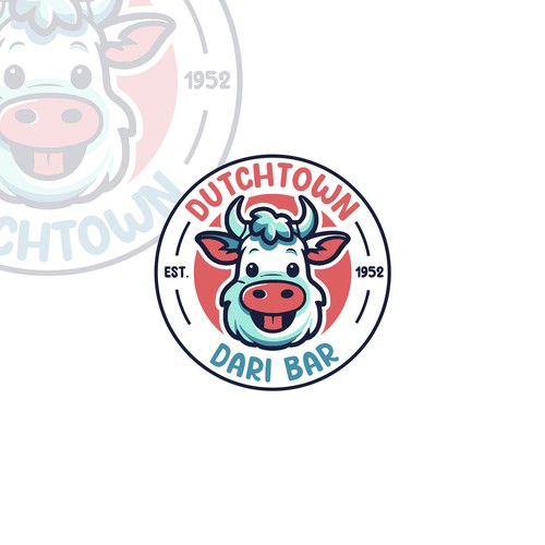 Playful fun logo design for a cow food restaurant