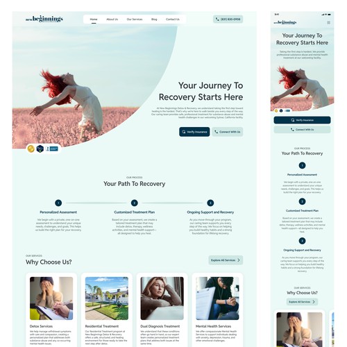 Clean Web Design for a Rehab center